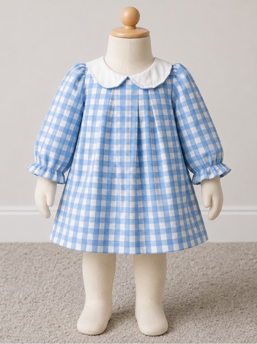 Delaney Blue Gingham Peter Pan Collar Dress Girls 2T